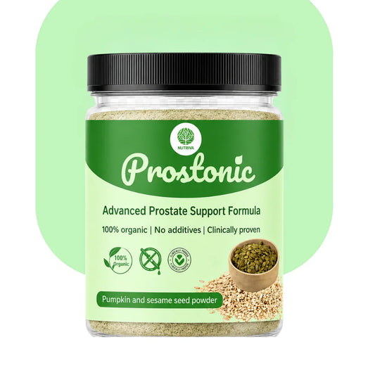 Nutriva Prostonic Advanced Prostate Support Formula pumpkin and sesame seed powder jar
